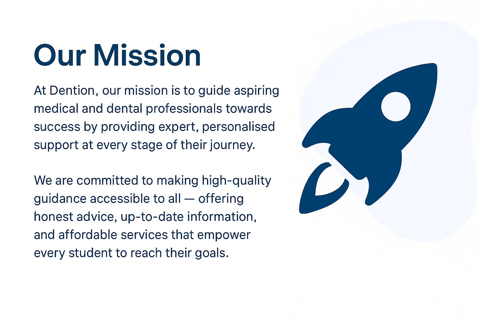 Dention's Mission for Aspiring Professionals